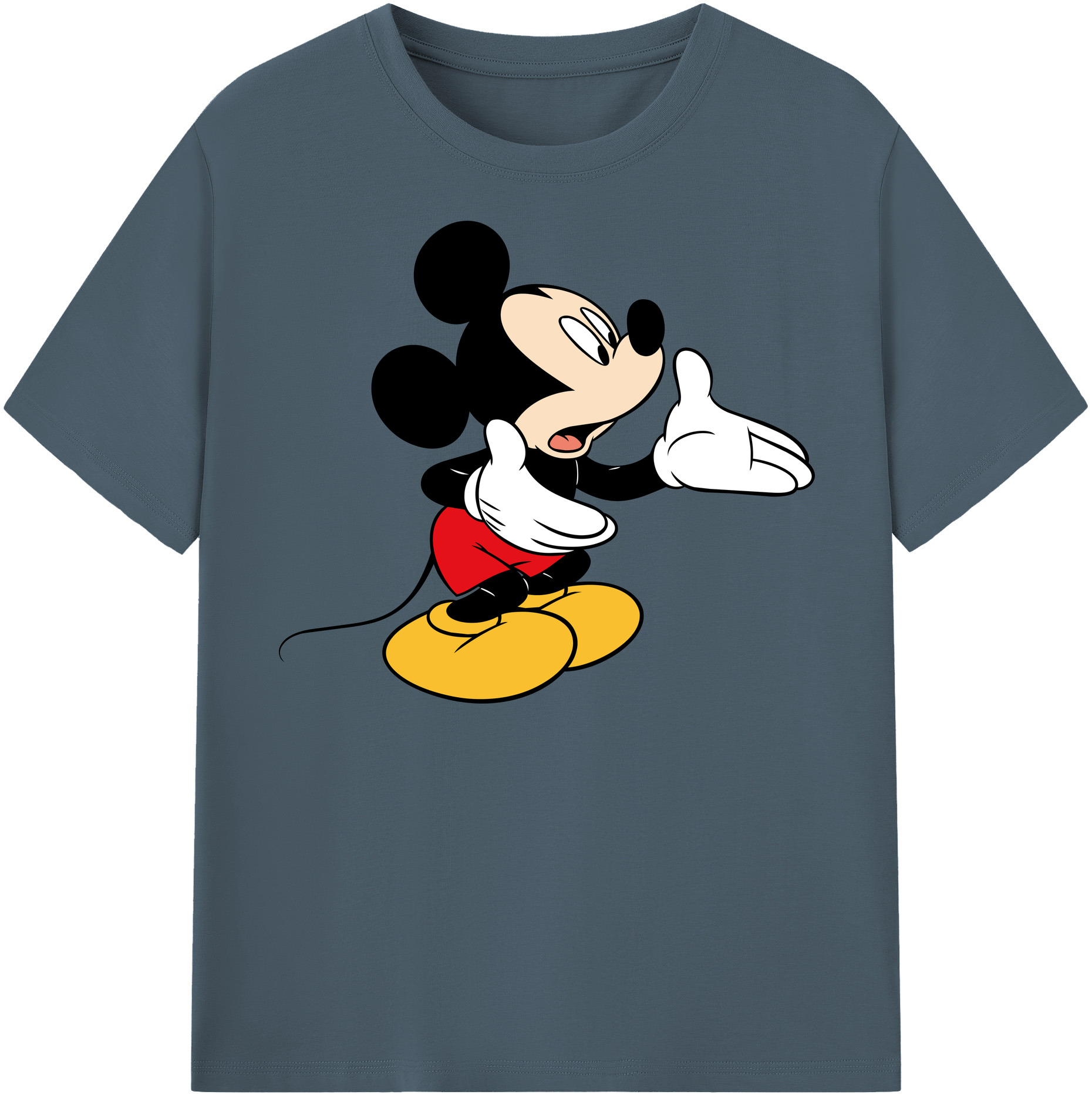 （画像用） ミッキーマウス Mickey Mouse 綿100％半袖Tシャツ（フロントプリント）